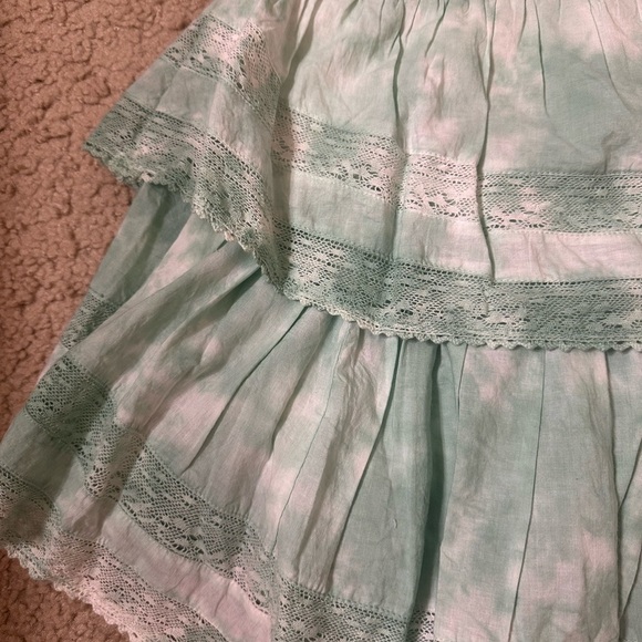 Love Shack Fancy Mint Green Ruffle Mini Skirt Size XS - Picture 7 of 12